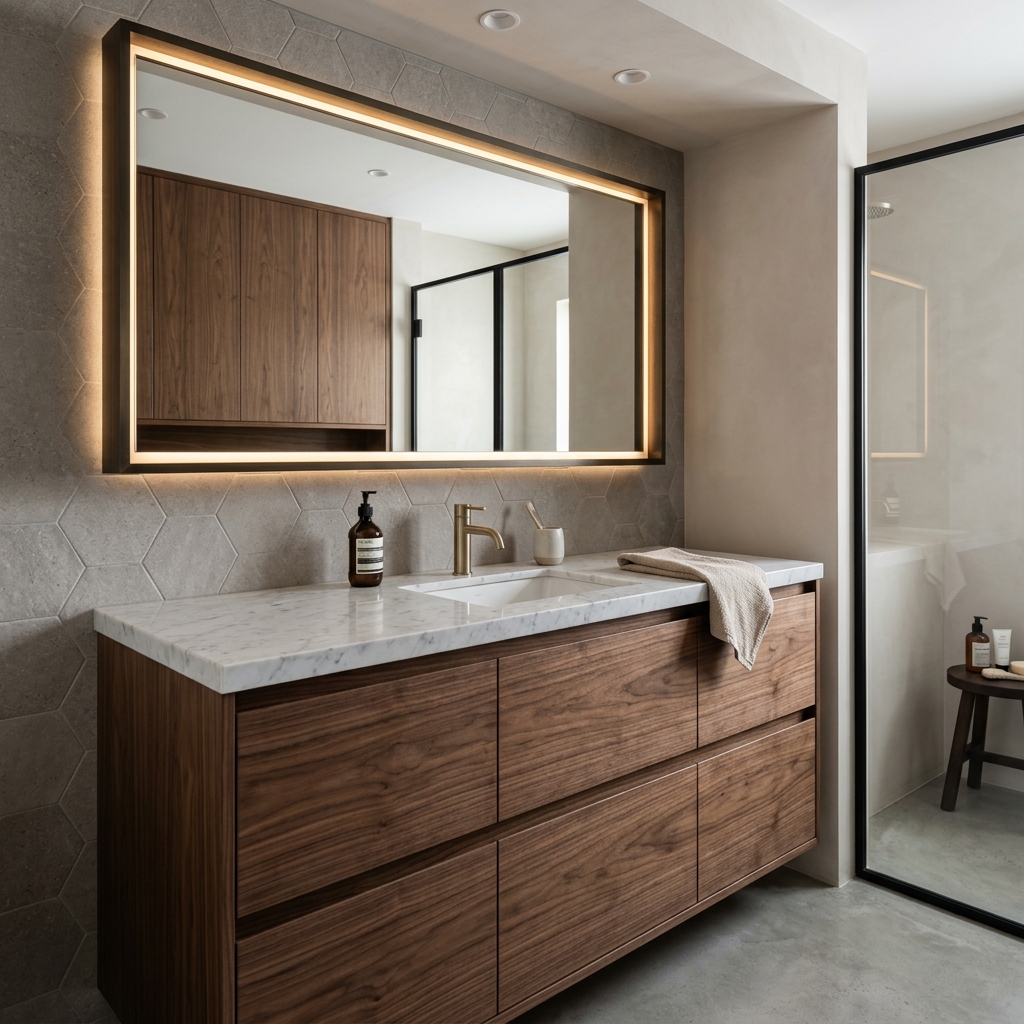 Современные ванные с подсветкой